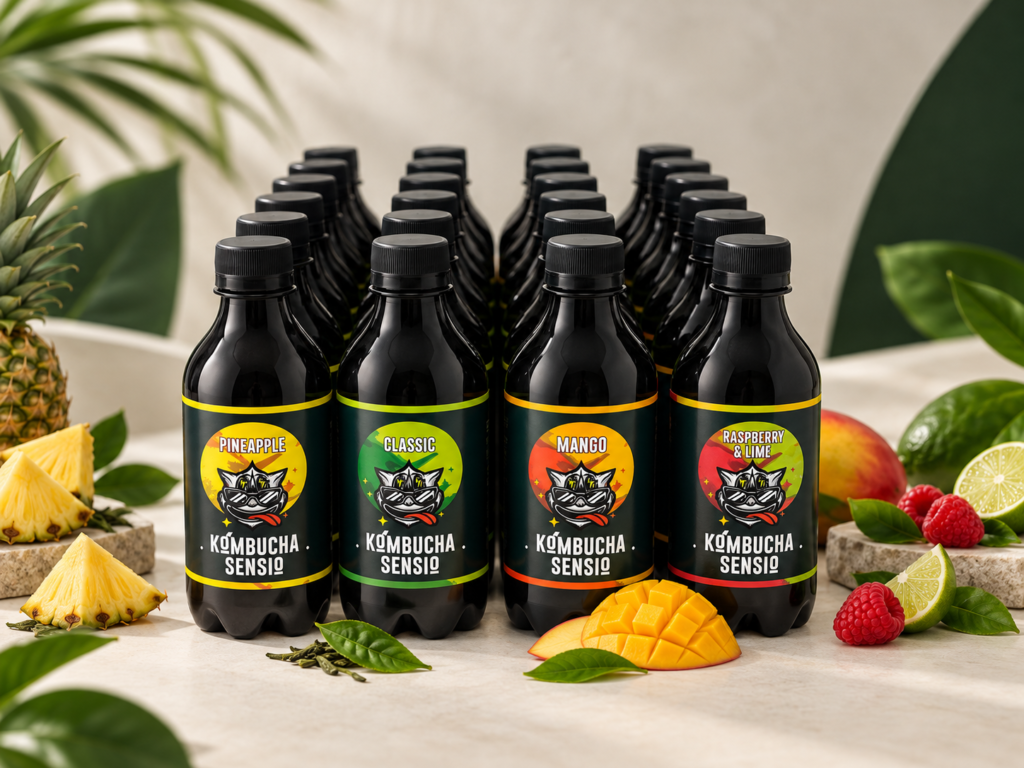 Абонамент Kombucha Sensio – 24 бутилки, четири вкуса